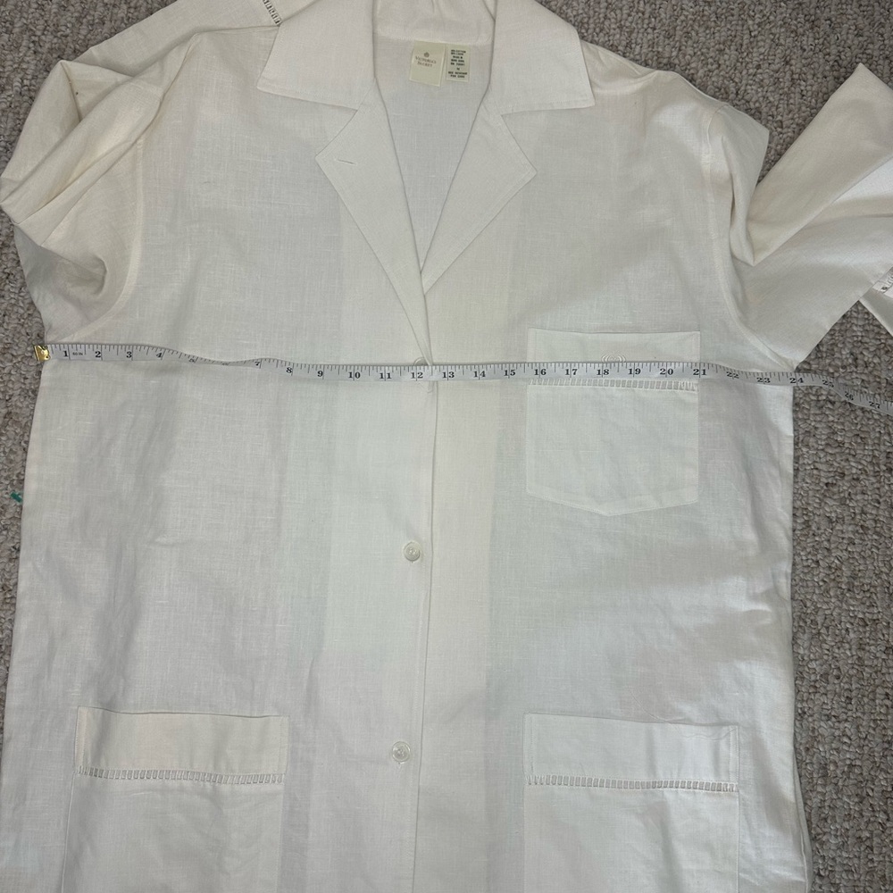 Victoria's Secret Vintage Gold label white Cotton-Linen Blend Set size M - Picture 8 of 10